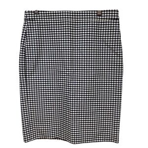 J. Crew White‎ and Blue Knee-Length Pencil Skirt